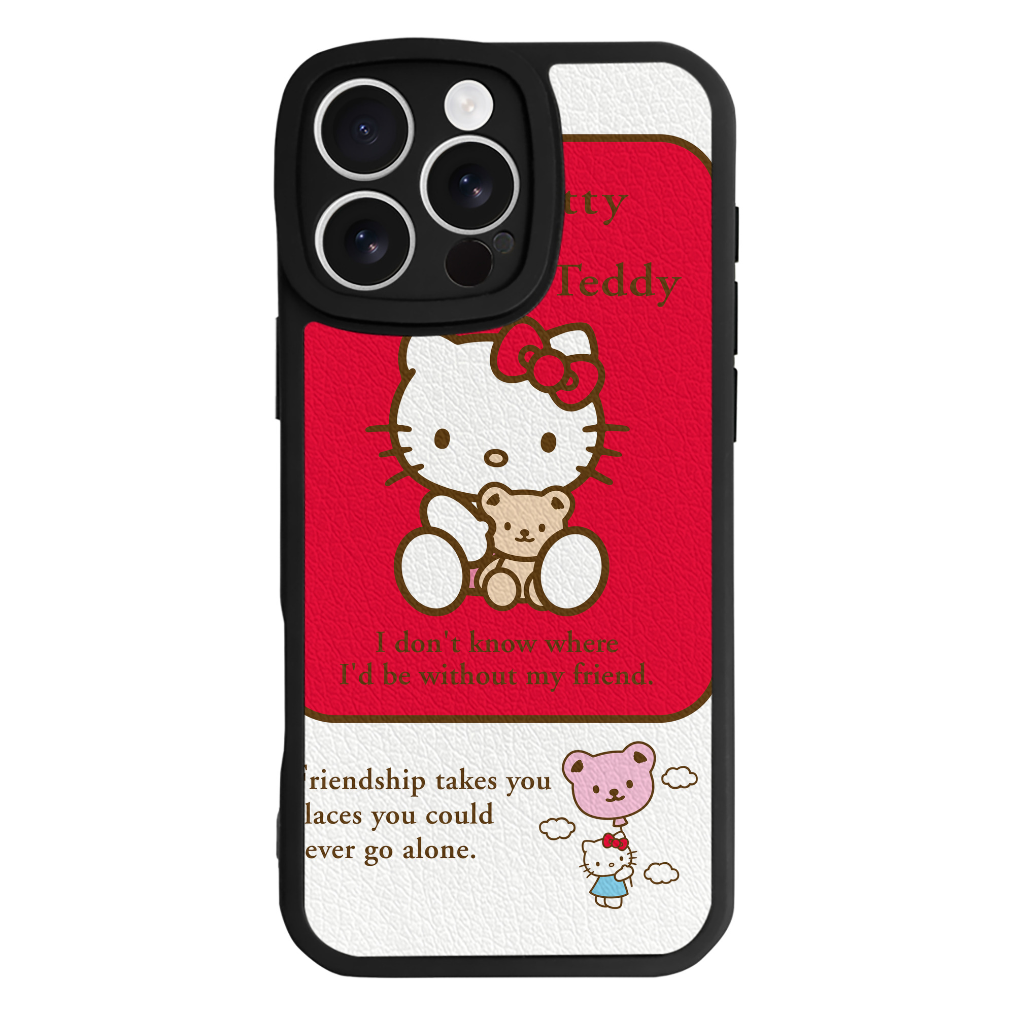 （画像用） Hello Kitty ハローキティ 【iPhone 16シリーズ対応】シリコンスマホケース（レザー調） 材質：シリコン